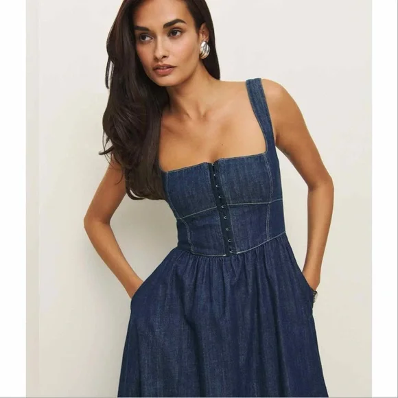 Reformation Blue Denim Dress - Picture 4 of 5